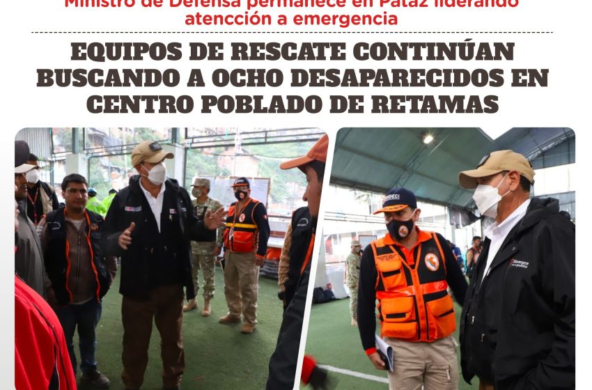  MINISTRO DE DEFENSA PERMANECE EN PATAZ LIDERANDO ATENCIÓN A EMERGENCIA…!!