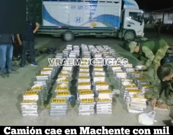  VRAEM: DECOMISAN MÁS DE MIL KILOS DE COCAÍNA EN EL INTERIOR DE UN CAMIÓN…!!