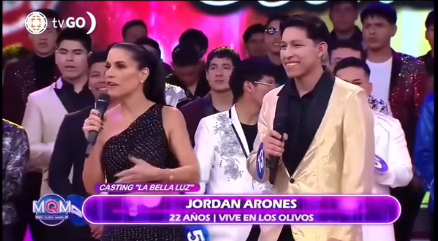 Jordan Arone representante de región del Vraem en el casting «La Bella Luz» en el programa MQM